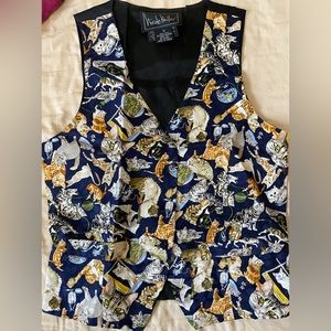Nicole Miller Silk Cat vest, new, never worn